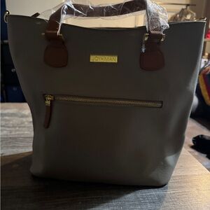 Joy & Iman Classic Brown Tote Bag